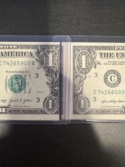 Lot 10 $1 Error Notes – 5 MAJOR Miscut (4 Show Note) + 5 Serial Error/Ladder UNC