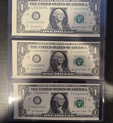 Lot 10 $1 Error Notes – 5 MAJOR Miscut (4 Show Note) + 5 Serial Error/Ladder UNC