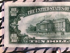 1950 $10. FEDERAL RESERVE NOTE w/ 3rd PRINT SHIFT RIGHT ERROR EXCELLENT COND