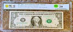 Gas Pump Error $1 2017 U.S. Federal Reserve Note PCGS Very Fine 20 Turned Digit