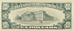 $10 1993 FRN Offset Misalignment Error Green Seal / Serial Number Currency Note