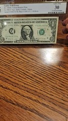 1 Dollar 1969 Very Fine 30 Gutter Fold Error