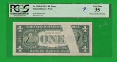 1974 $1 Federal Reserve Note error PCGS 35 Very Fine Lt 36