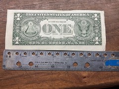 1985 $1 Dollar Miscut Misaligned Off Center Federal Reserve Note LONG 6”3/8