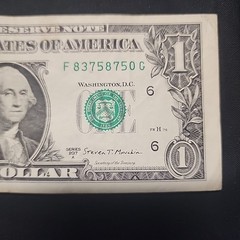 2017A $1 One Dollar Bill Error Misaligned Miscut paper money