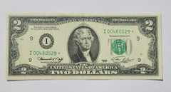1976 Two Dollar $2 Bill « I » Minneapolis Star Note 00480529