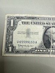 1957 $1 Silver Certificate Gutter Fold Error