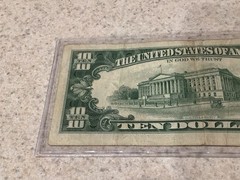1969-A $10 FEDERAL RESERVE NOTE “MISALIGNED ERROR”