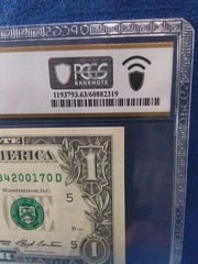 $1 1993 Full Offset Printing Error-Face To Back, Choice UNC CONDITION PCGS 63
