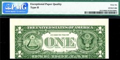 HGR ((ERROR)) 1985 $1 FR.1913-B (Inverted Print + Major Miscut) PMG GEM 66EPQ