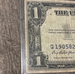 1935E $1 Silver Certificate w/ Severe Miscut Error FREE SHIPPING 2 Notes Showing