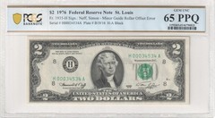 PCGS65 PPQ GUIDE ROLLER OFFSET ERROR EXTRA 8 AND HALF BLACK STAMP 4803A OR 4534A