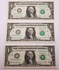 Misaligned Miscut Dollar Bill Sequential (Lot) Consecutive $1 US Series 2021 L