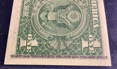1985 $1 Bill OVER PRINT ERROR DARK INK FROM THE FRONT IS ON THE BACK OF THE NOTE