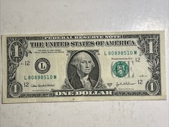 2003 A Error Note One Dollar Off Center Shifted Print