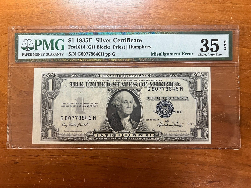 Error Note 1935 E Silver Certificate