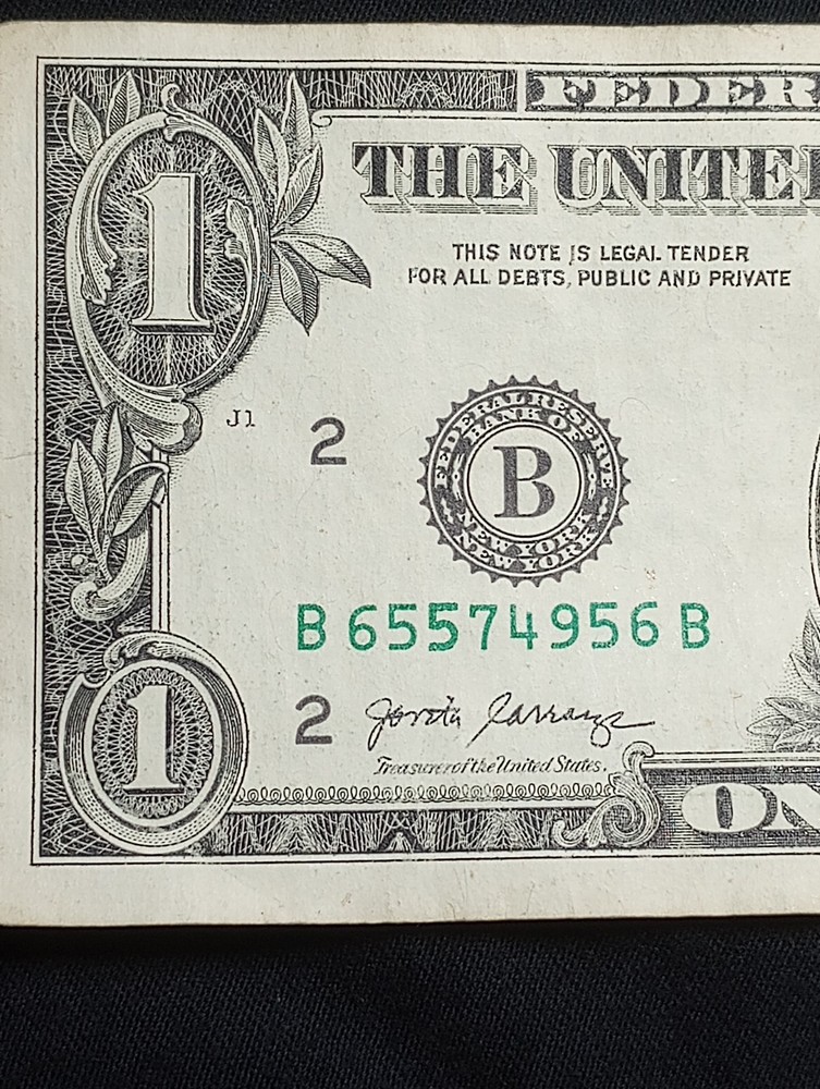 2017A $1 Note Over ink Error. #516