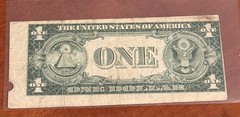 ERROR – 1935 D $1 Silver Certificate – Reverse Print Off Center – Good Condition