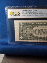$1 1993FRN Misalignment Error, PCGS VERY FINE 30,FR 1919-H.