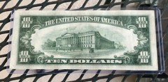 1950 $10. FEDERAL RESERVE NOTE w/ 3rd PRINT SHIFT RIGHT ERROR EXCELLENT COND