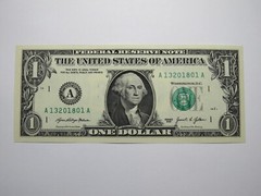$1 2021 Minor Wet Ink Transfer Error Federal Reserve Bank Note Bill UNC++