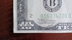 1934 A 10 Dollar Bill, Error note, See pics n description