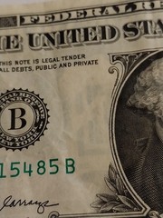 2017 A $1. Bill. Error. Ink Bleed Through. B 94915485 B. New York.