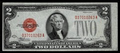 Misalignment Error 1928-E $2 RED SEAL UNITED STATES NOTE ~EXTREMELY FINE