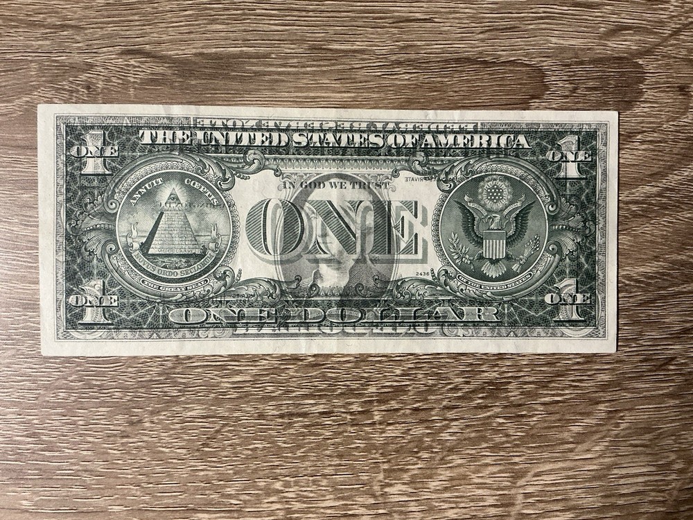 1977 $1 Federal Reserve Note Offset Printing Error XF+