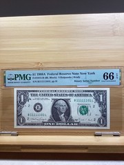 1988A $1 bill binary note #11111101 FR#1915 – B Villalpando/Brady PMG 66EPQ