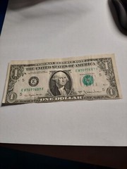 1977 A Collector Unevenly Cut Top And Bottom Both Sides 1 Dollar Bill Off Center
