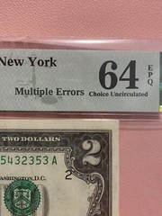 Mismatch Multiple Lot Error Fr. 1935-B $2 1976 FRN~(H/ BA BLOCK) PMG 64 EPQ