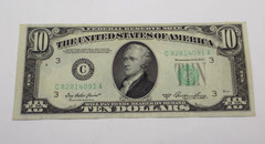 PRINTING ERROR $10 1950A FRN Reverse Printing Shifted (149)