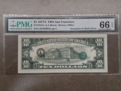 1977A $10 Fr#2024-L Overprint on Back Error PMG 66 EPQ Federal Reserve Note