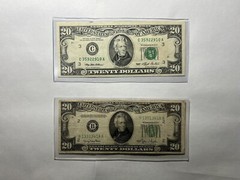 1993 Twenty Dollar Off Center Error & 1950 Twenty Dollar Bill