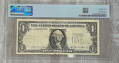 1981A $1 FRN PMG 25 Overprint on Back Error Fr 1912-B New York Fancy Error Note