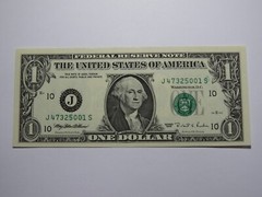 $1 1995 Ink Smear Over Inking Printing Error Federal Reserve Bank Note Bill UNC+