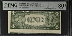 PMG30 EPQ 1935E 1$ MISALIGNMENT ERROR ON BACK 2780G