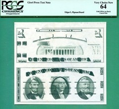 MULTIPLE ERRORS – INK BREAKS & FULL OFFSET – 1970&rsquo;s GIORI TEST NOTE – PCGS CU 64