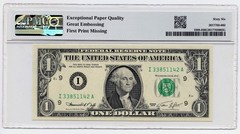 🔥 US $1 Federal Reserve Note Blank Reverse Error UNC GEM 66 EPQ Extremely Rare