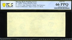 1969C $5 FRN « BLANK-BACK » P.C.G.S #66Q
