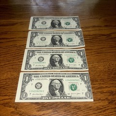 $1 Dollar Bill United States Federal Reserve Note Off-Center Back /CUTTING ERROR