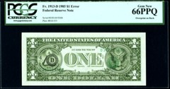 1985 PCGS 66 PPQ Overprint on Back! ◉ Third Printing on Back! ◉ $942 APR ◉◉◉ $1