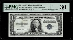 (2) INVERTED OVERPRINT ERROR 1935E Silver Certificate Note PMG VF30 35