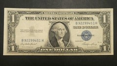 1935 E $1 Silver Certificate OFFSET PRINTING ERROR Front To Back