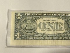 2003 One Dollar Bill Cutting Error Top Offset ,Off Center Richmond Virginia