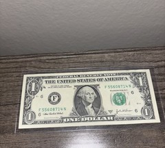 2003A One Dollar Bill Note Offset Printing Error SN#F55608714N