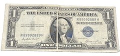1935E $1 Silver Certificate Error Gutter Fold AU CRISP And Clean 062902