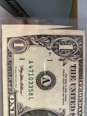Error- 《Gutter Fold on LH Side on Obverse- 1995 1$ A-L Block》 XF！Super Rare！