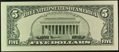 « Insufficient Inking Error » (full face) 1988 $5 FRN, Fr#1979-B, Gem Unc 66 EPQ;